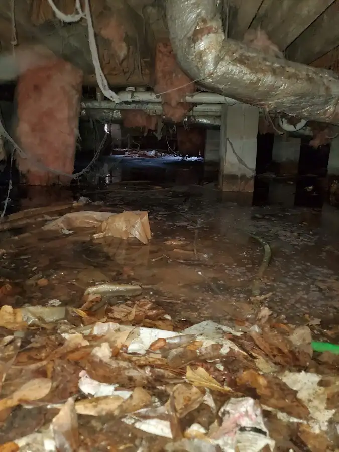 Crawl space flood assessment for Commercial Water Damage Restoration in Claymont