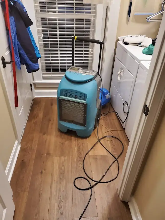Commercial dehumidifier deployed for Flood Damage Cleanup in Claymont